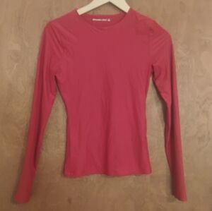 Abercrombie & Fitch Double Lined Long Sleeve Baby Tee Red